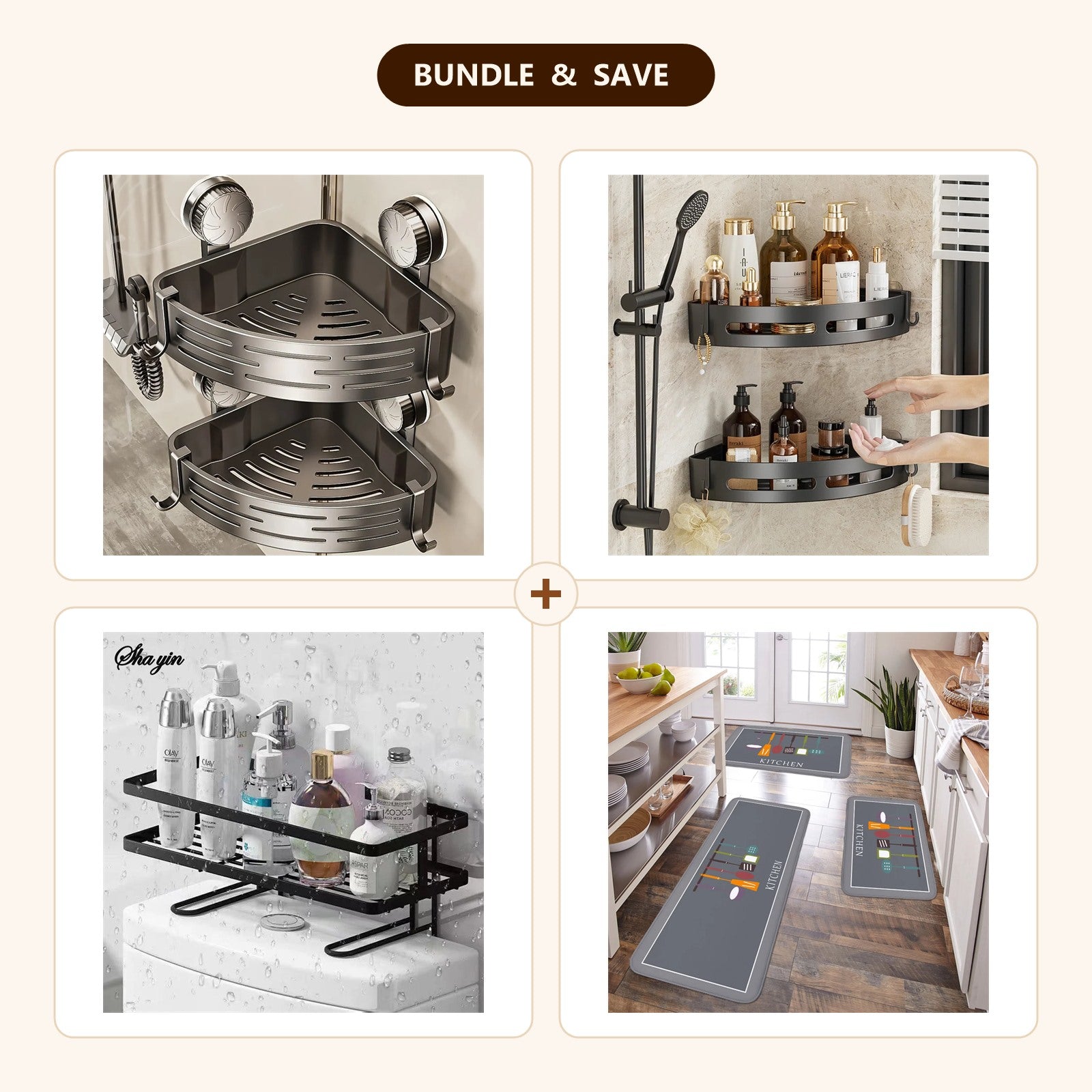 HomeScroll Bathroom Organization Complete Kit — included products