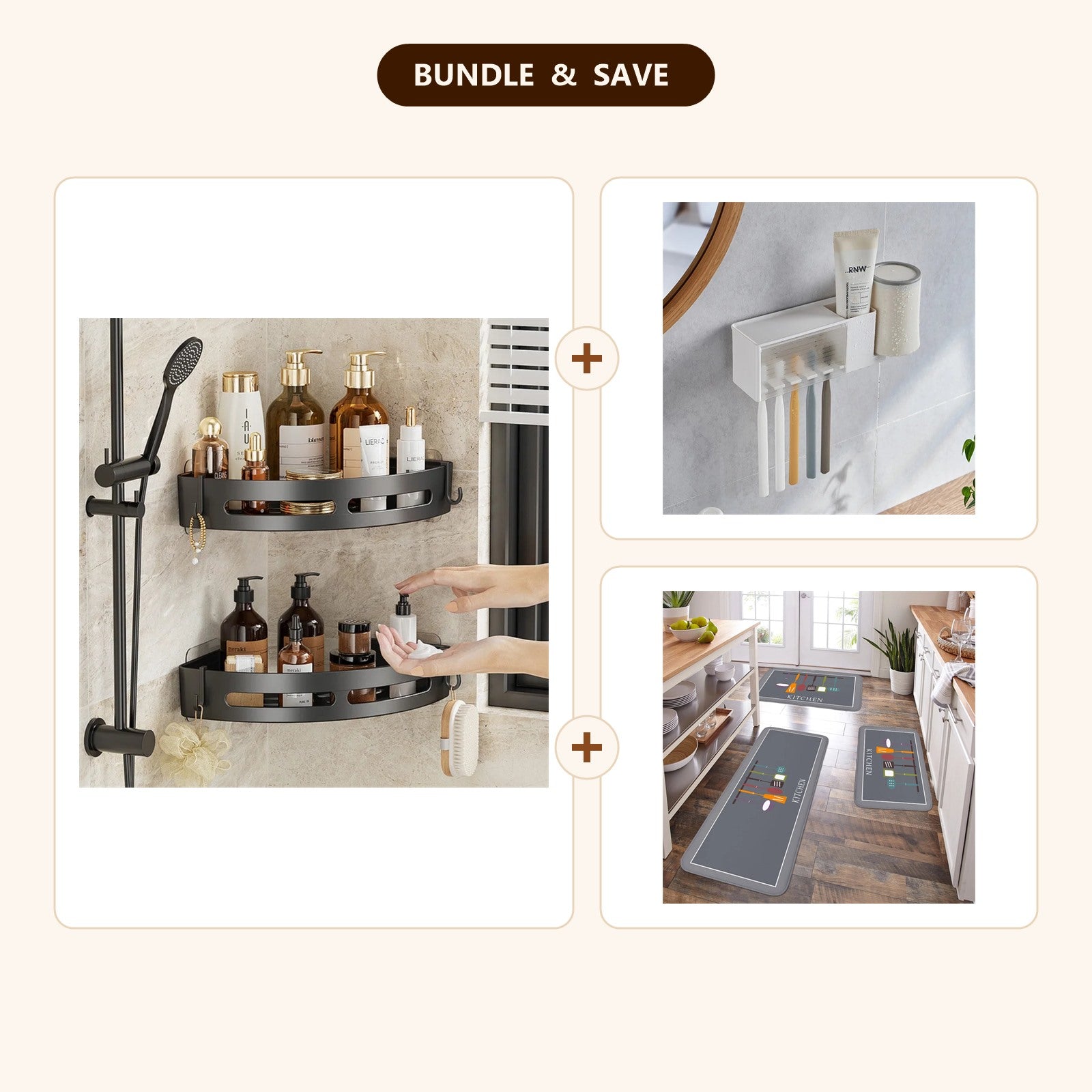 HomeScroll Bathroom Organization Starter Kit — included products