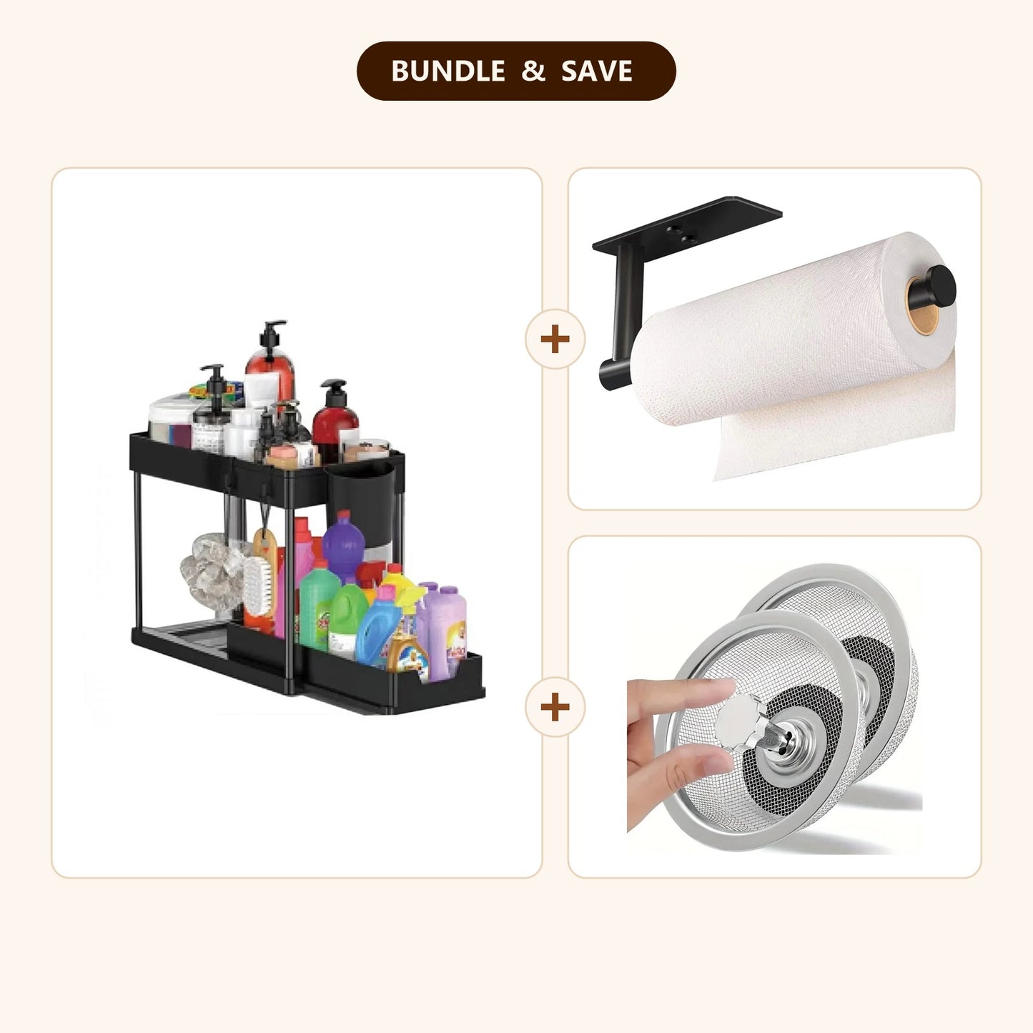 HomeScroll Under Sink Organization Bundle — included products